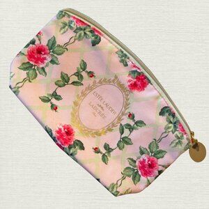 NWOT Estee Lauder & Ladurée Paris Cosmetic Bag. Cute Pink Roses Pattern.